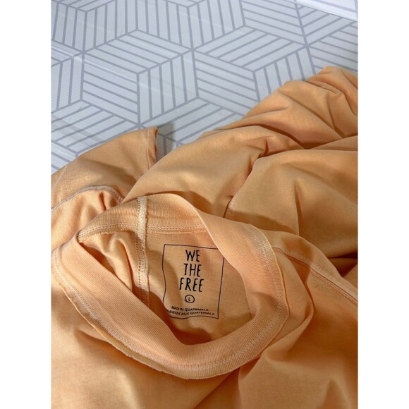We the Free People Size Large Be Free Long Sleeve Relaxed Fit Tunic Top Orange - Picture 9 of 10